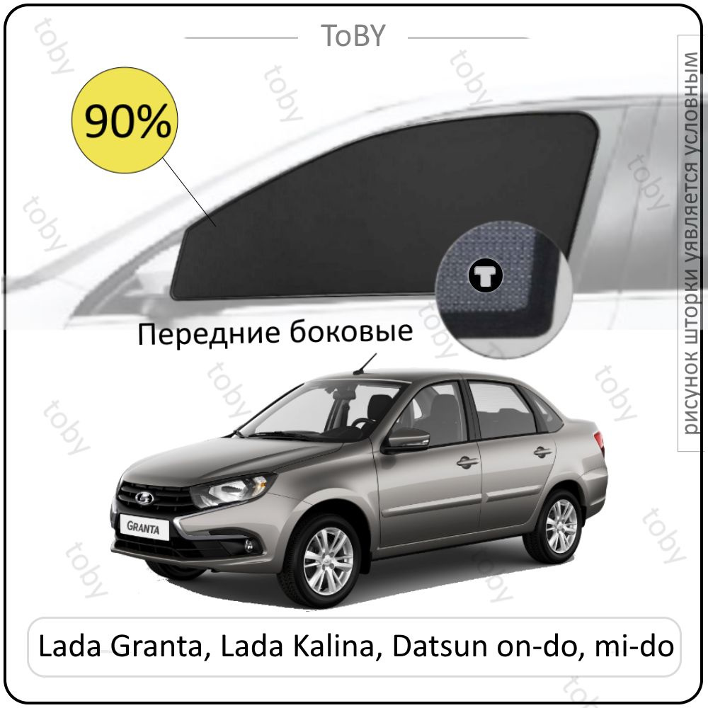 Шторки на автомобиль солнцезащитные LADA Granta 1 Седан 4дв. (2011 - по н.в.) на передние двери PREMIUM #1