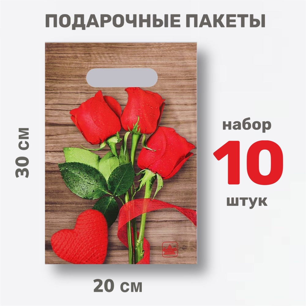 Пакет подарочный 20*30 см, 10 шт. #1