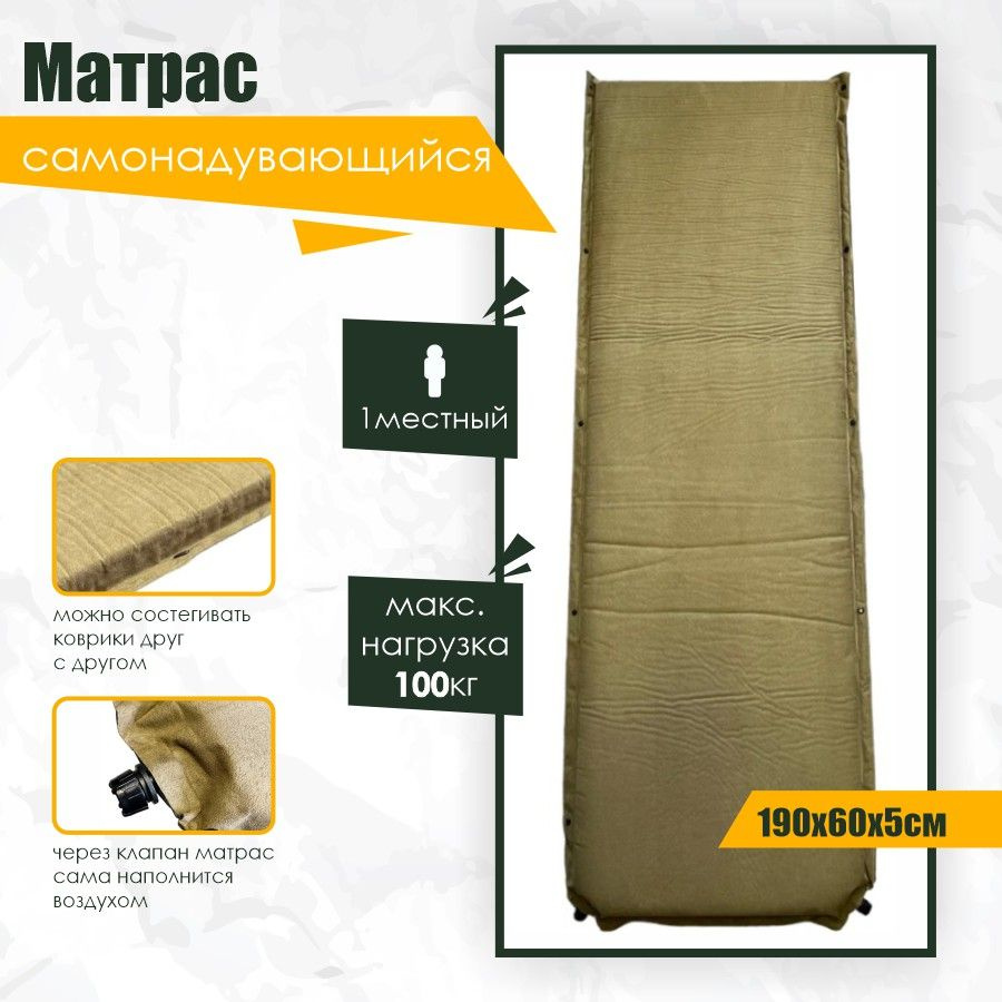 Матрас самонадувающийся одноместный 190x60x5см #1