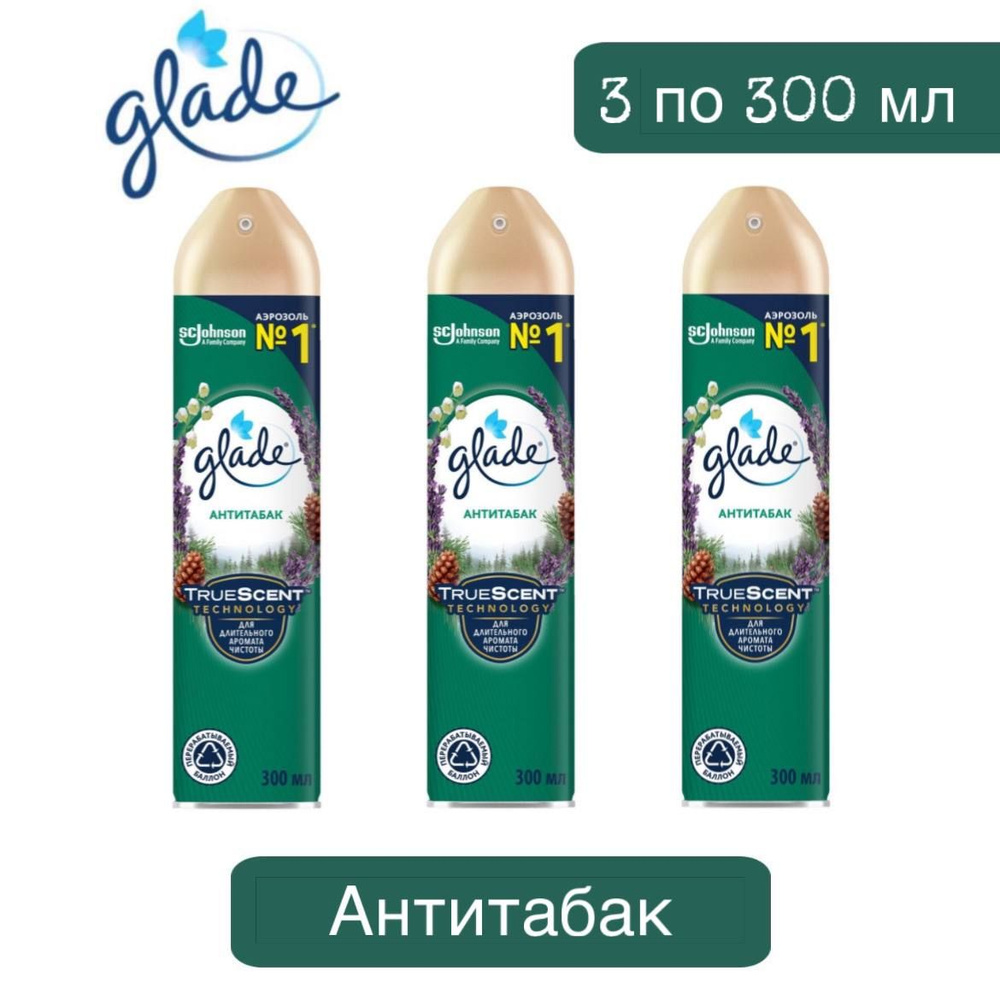 Комплект 3 шт. Аэрозоль Glade 5в1 Антитабак, 3 шт. по 300 мл. #1