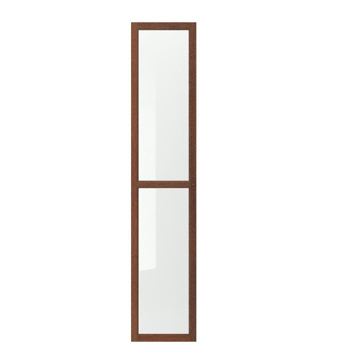 Дверца книжного шкафа - OXBERG IKEA/ ОКСБЕРГ ИКЕА, 40х192 см, прозрачный/коричневый  #1