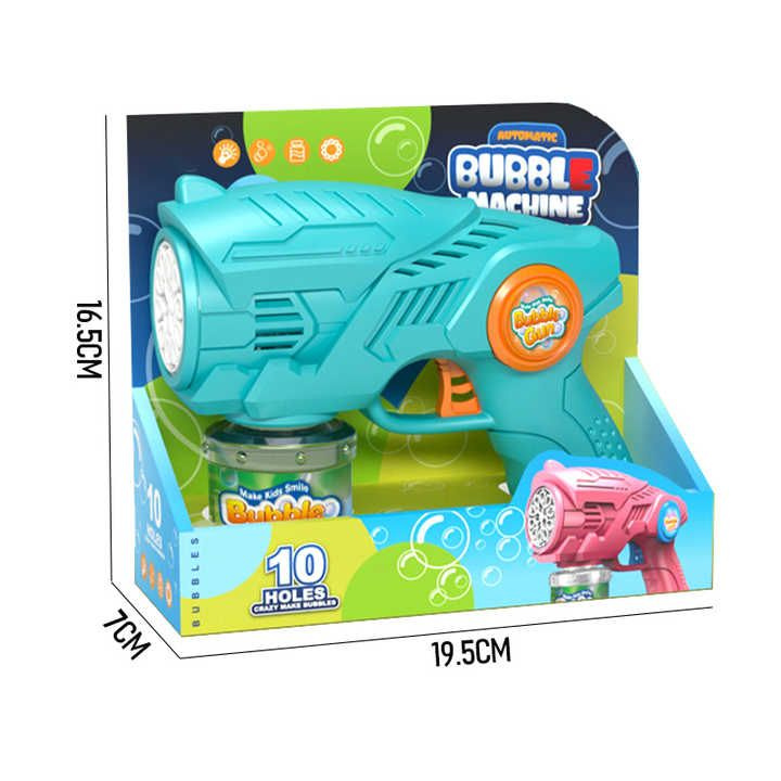 Пистолет игрушечный генератор мыльных пузырей с подсветкой и звуковым сопровождением, игрушка для мальчика #1
