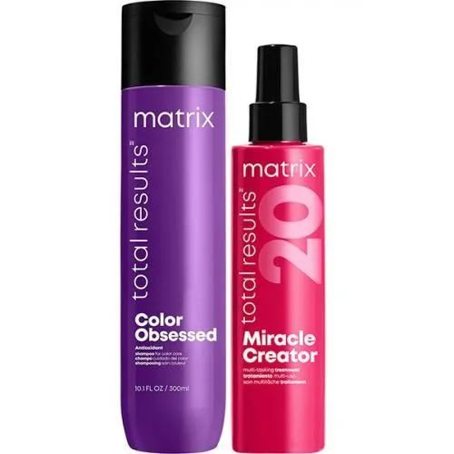 Matrix Total Results Набор для защиты цвета волос, шампунь Color Obsessed, 300мл + спрей Miracle Creator, #1