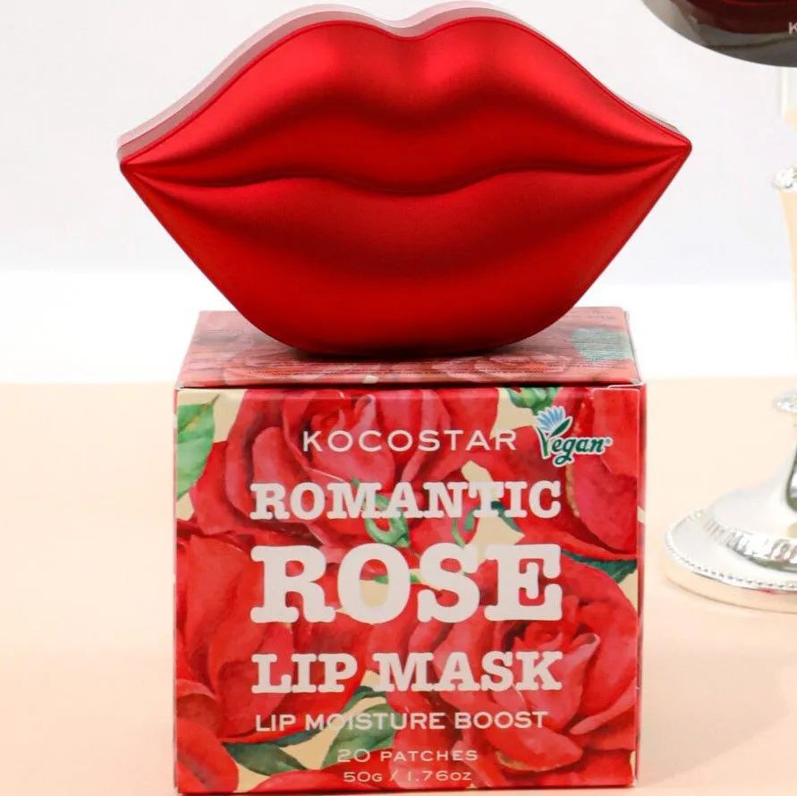 Увлажняющая маска для губ с гидролатом розы KOCOSTAR PREMIUM ROMANTIC ROSE LIP MASK - VEGAN 20 шт  #1