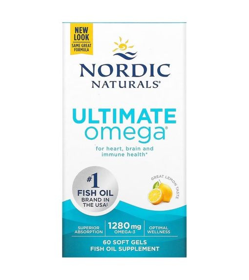 Nordic Naturals Ultimate Omega Омега 3 со вкусом лимона 1280 мг 60 капсул #1