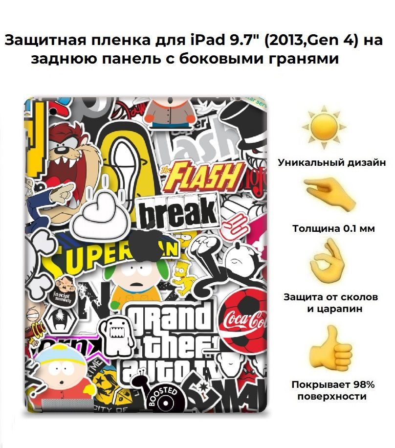 Защитная пленка для планшета Apple IPad 9.7 (2013) /чехол наклейка на iPad (4-го поколения, 2013 г.) #1