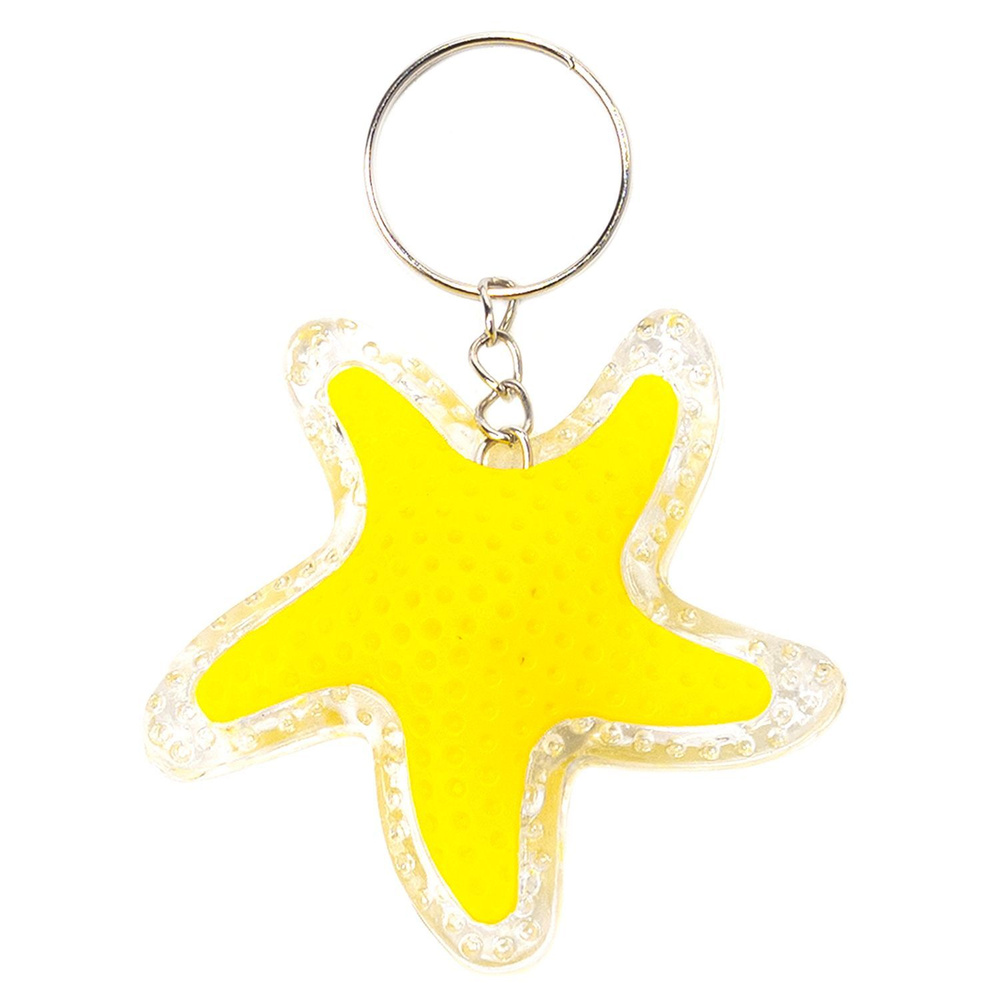 Брелок детский Морская звезда со светом 5 см на ключи, рюкзак  #1