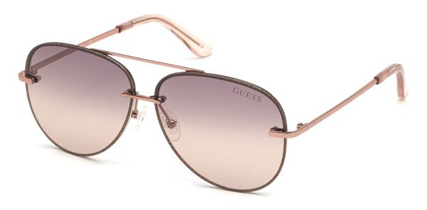 Женские солнцезащитные очки Guess GUS 7637 28T, цвет: золотой, цвет линзы: коричневый, авиаторы, металл #1