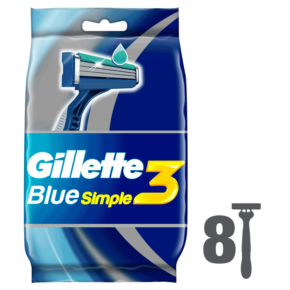 GILLETTE BLUE Simple3 Бритвы одноразовые 8шт #1