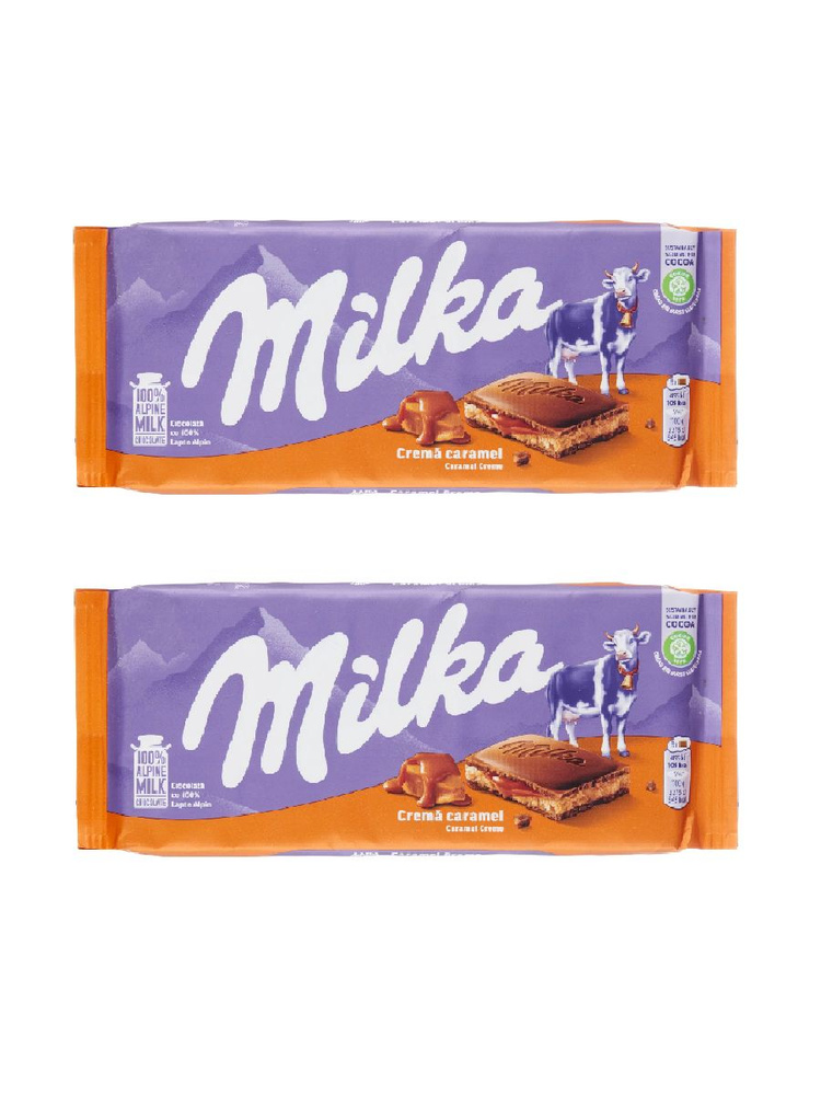 Шоколад Milka Caramel cream молочный, 100 г х 2 шт #1