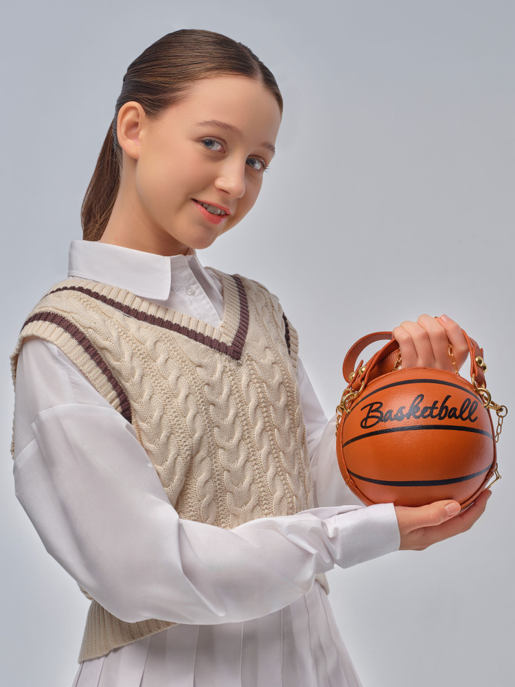 Сумка "Баскетбольный мяч", коричневая с чёрным, торговой марки OZAT  #1