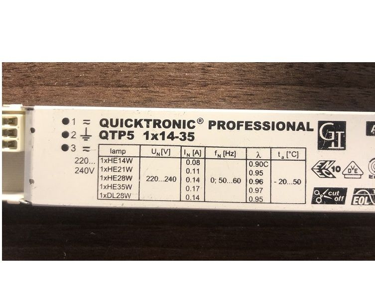 QTP5 1x14-35/230-240 (аналог QT-FH 1x14-35) Электронный пускорегулирующий аппарат ЭПРА (Германия) для #1