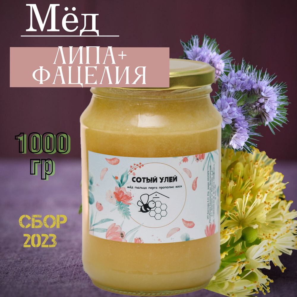 Мёд ЛИПА С ФАЦЕЛИЕЙ 1000 гр сбор 2023 с собственной пасеки #1