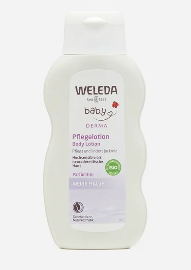 МОЛОЧКО ДЛЯ ГИПЕРЧУВСТВИТЕЛЬНОЙ КОЖИ С АЛТЕЕМ WELEDA white mallow body lotion 200 мл, Швейцария  #1