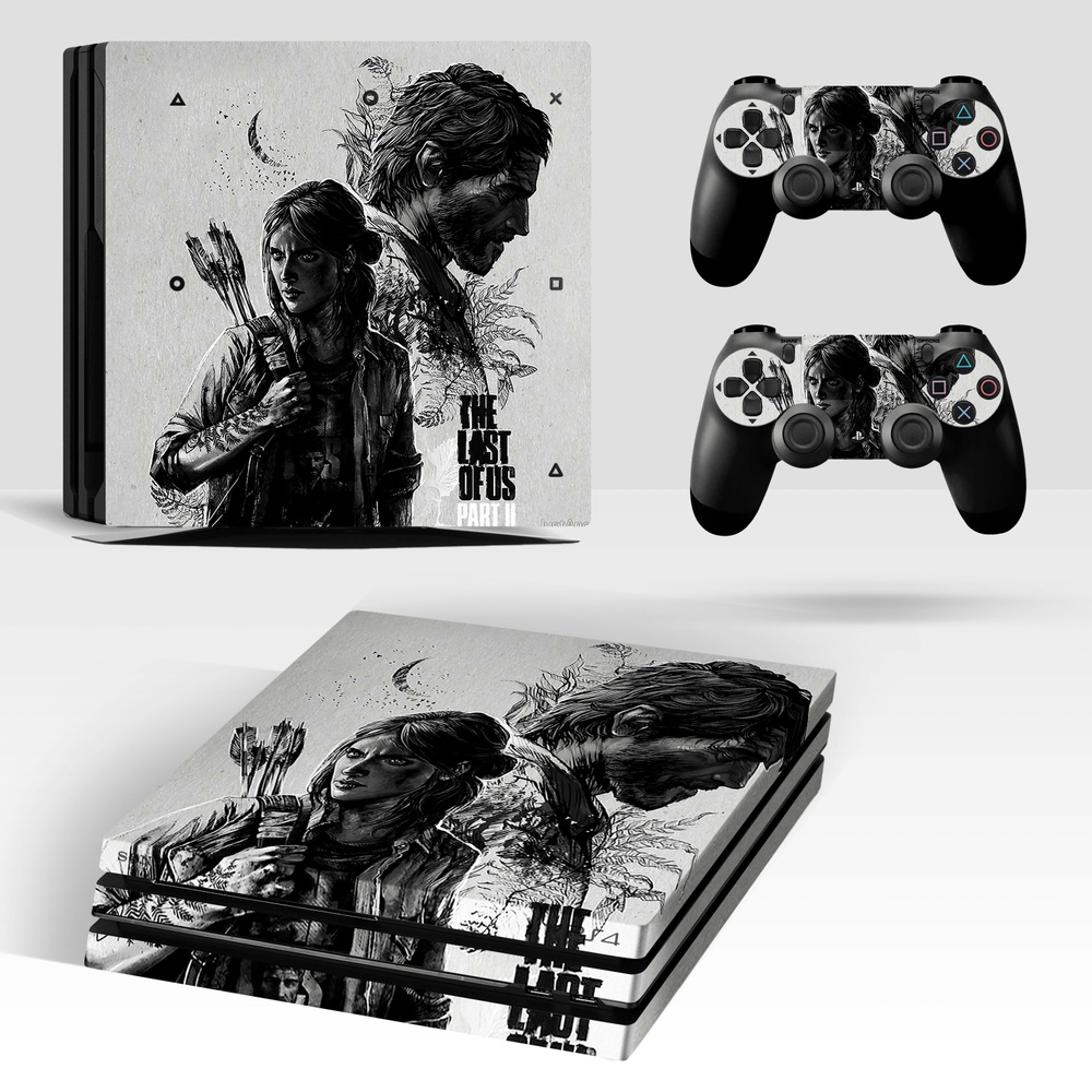 Наклейка The Last of Us для игровой приставки Sony PlayStation 4 PRO полный комплект геймпады  #1