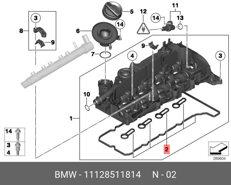 BMW Прокладка двигателя, арт. 11 12 8 511 814, 1 шт. #1