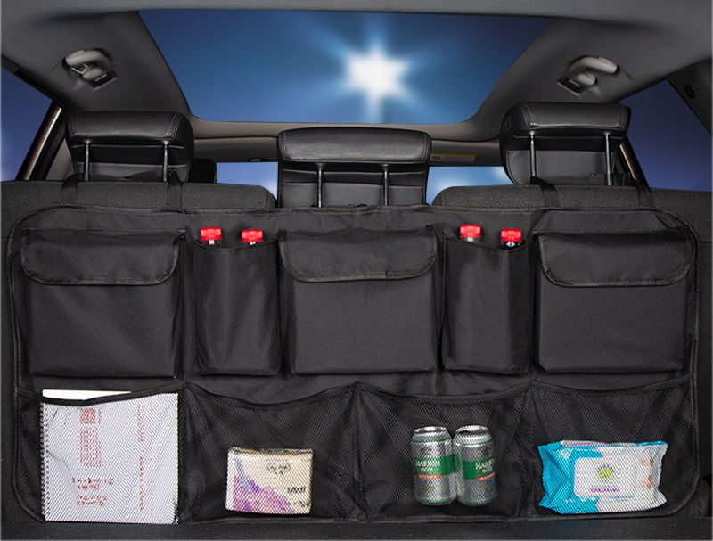 Органайзер на спинку заднего сиденья в багажник автомобиля, сумка для хранения в машину с несколькими #1