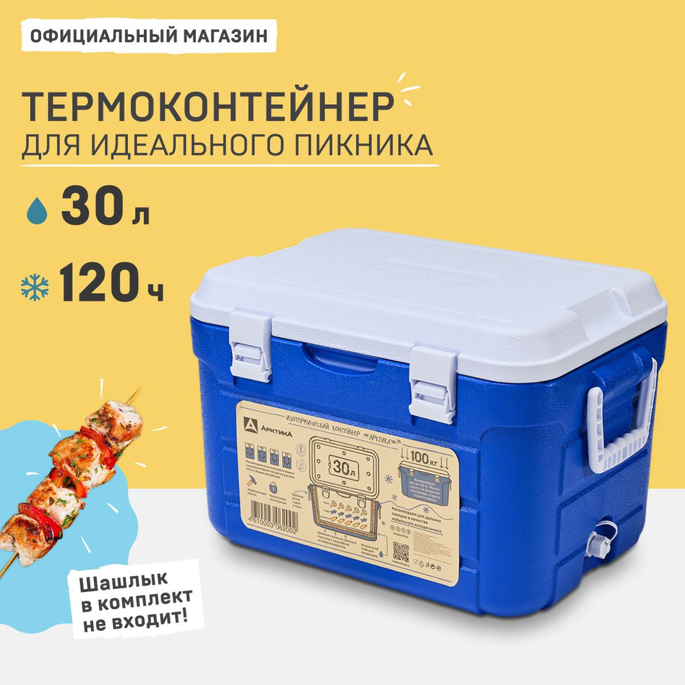 Арктика термоконтейнер для продуктов и напитков 2000-30 термобокс 30 литров в лодку, переносной мини #1