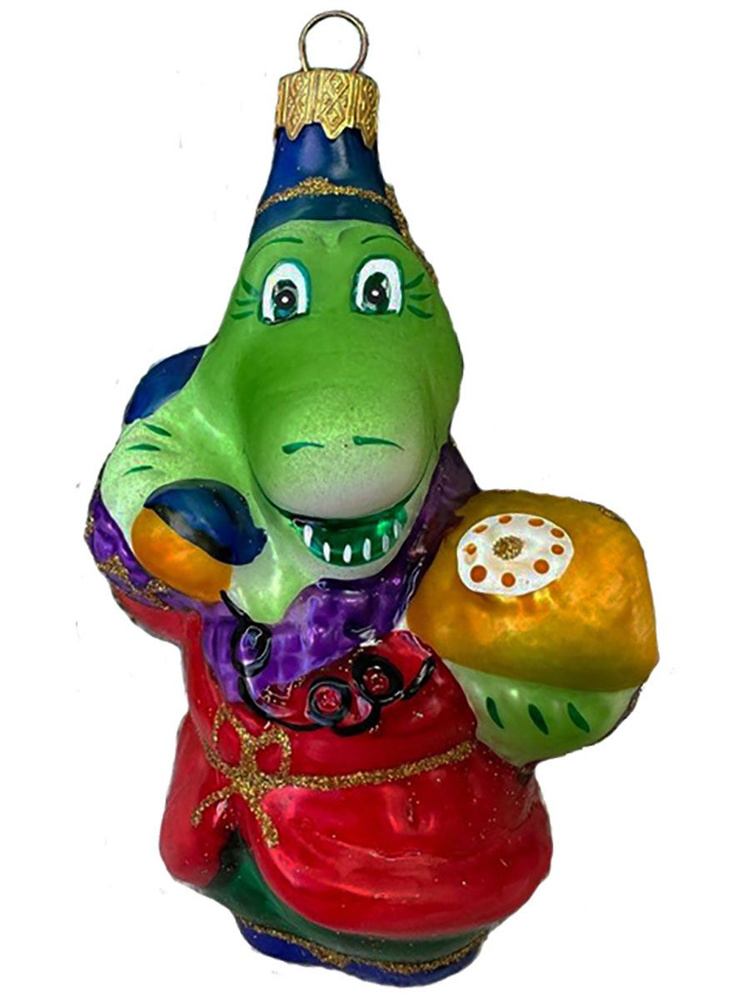 Елочная игрушка КОЛОМЕЕВ Крокодил в подарочной упаковке 12см  #1