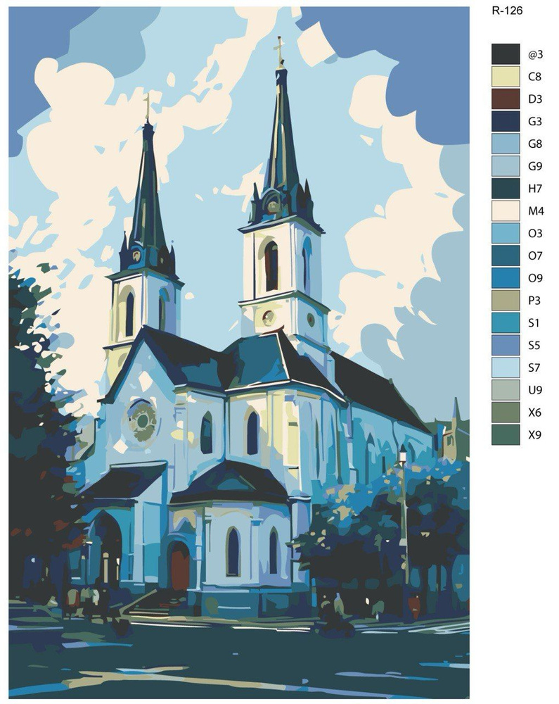 Картина по номерам R-126 "Католическая церковь" 50x70 см #1