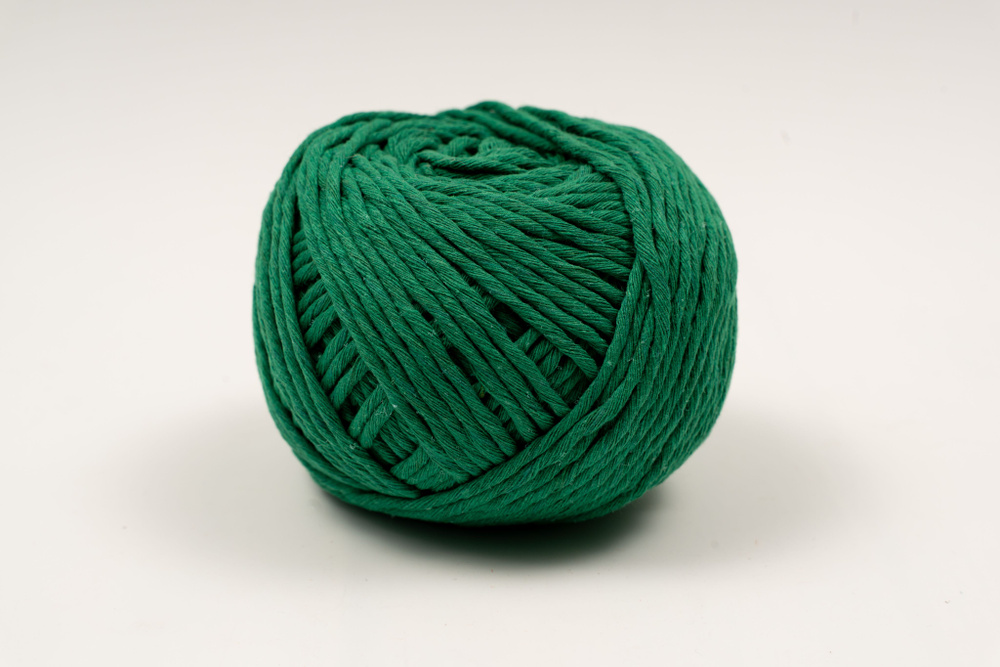 Шпагат хлопковый Kraftcom, 2мм х 50м (6шт), цвет - зеленый / шпагат для вязания, веревка для плетения #1
