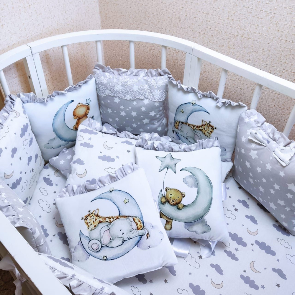Бортики в кроватку для новорожденных с фотопечатью #1
