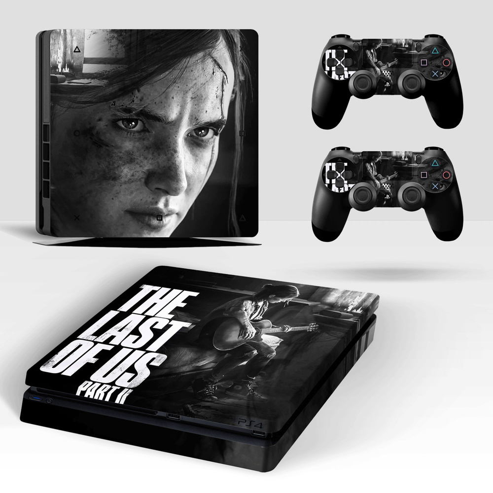Наклейка The Last Of Us 2 для игровой приставки Sony PlayStation 4 Slim полный комплект геймпады  #1