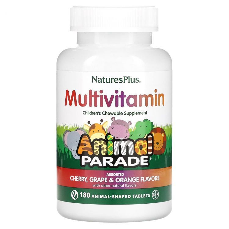 Nature's Plus, Animal Parade, Жевательные таблетки в форме животных для детей с мультивитаминами и минералами, #1