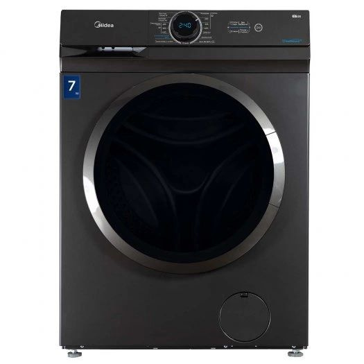 Стиральная машина узкая Midea MF100W70/S-RU, класс энергоэффективности A, 7 кг, 1200 об/мин, тёмное серебро #1