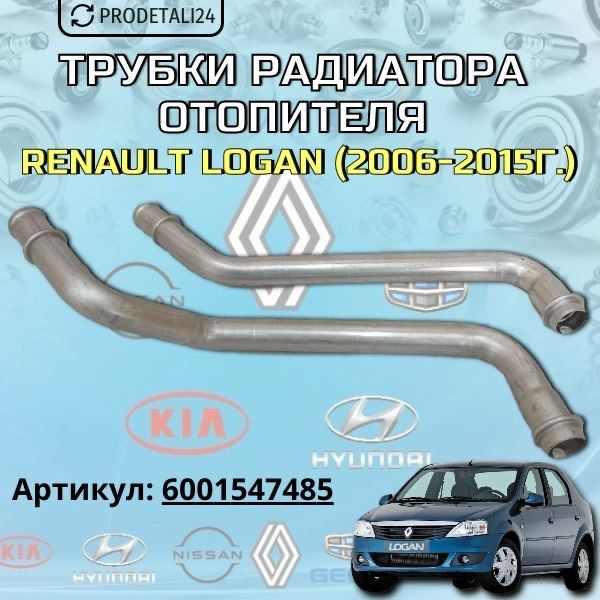 Трубки радиатора отопителя, печки Renault Logan 2006-2015г #1