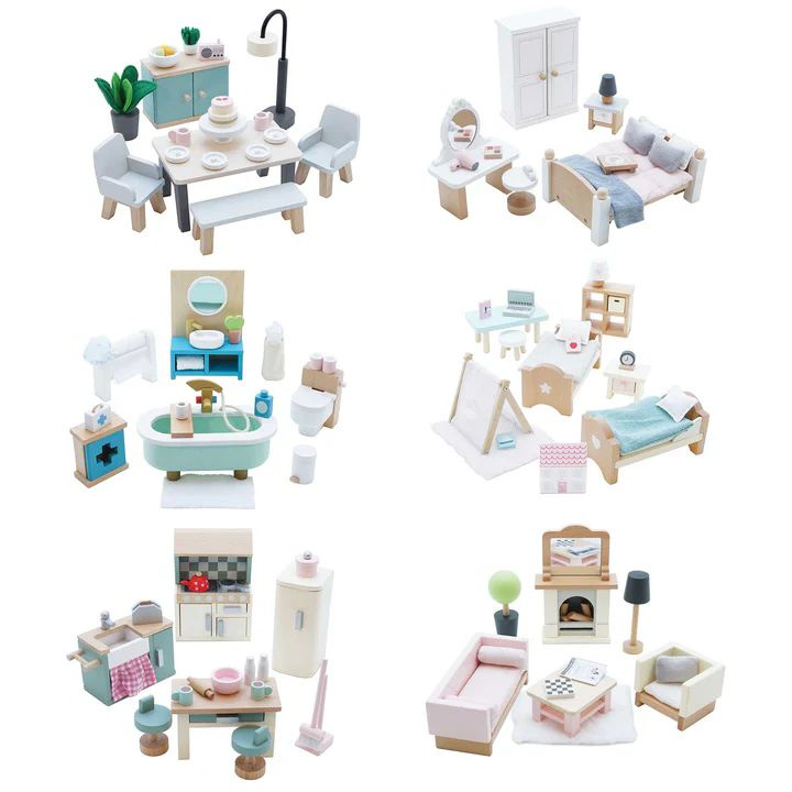 Набор деревянной мебели для кукол Долли Le Toy Van Wooden Doll House Bundle Furniture Set  #1