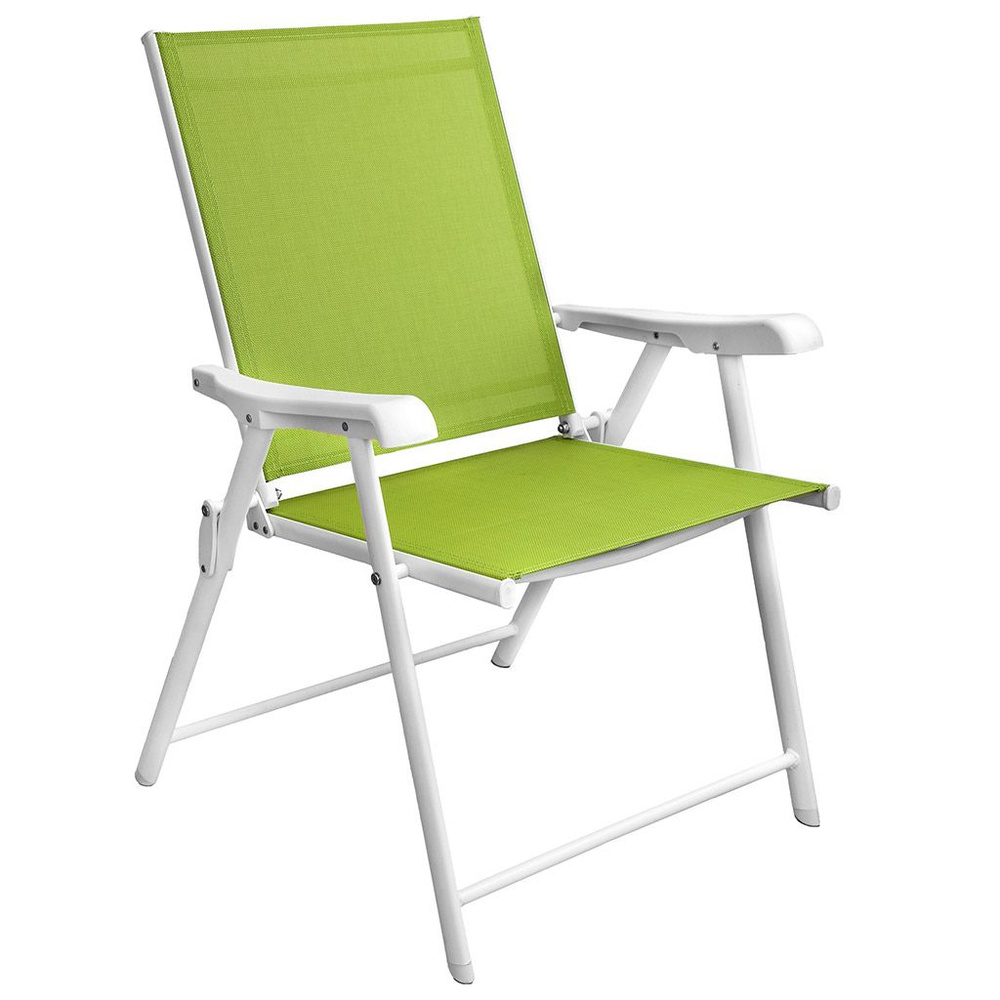 Кресло складное окрашенное, металлический каркас 59х54х90см, обивка из плотной сетки ПВХ, салатовый  #1
