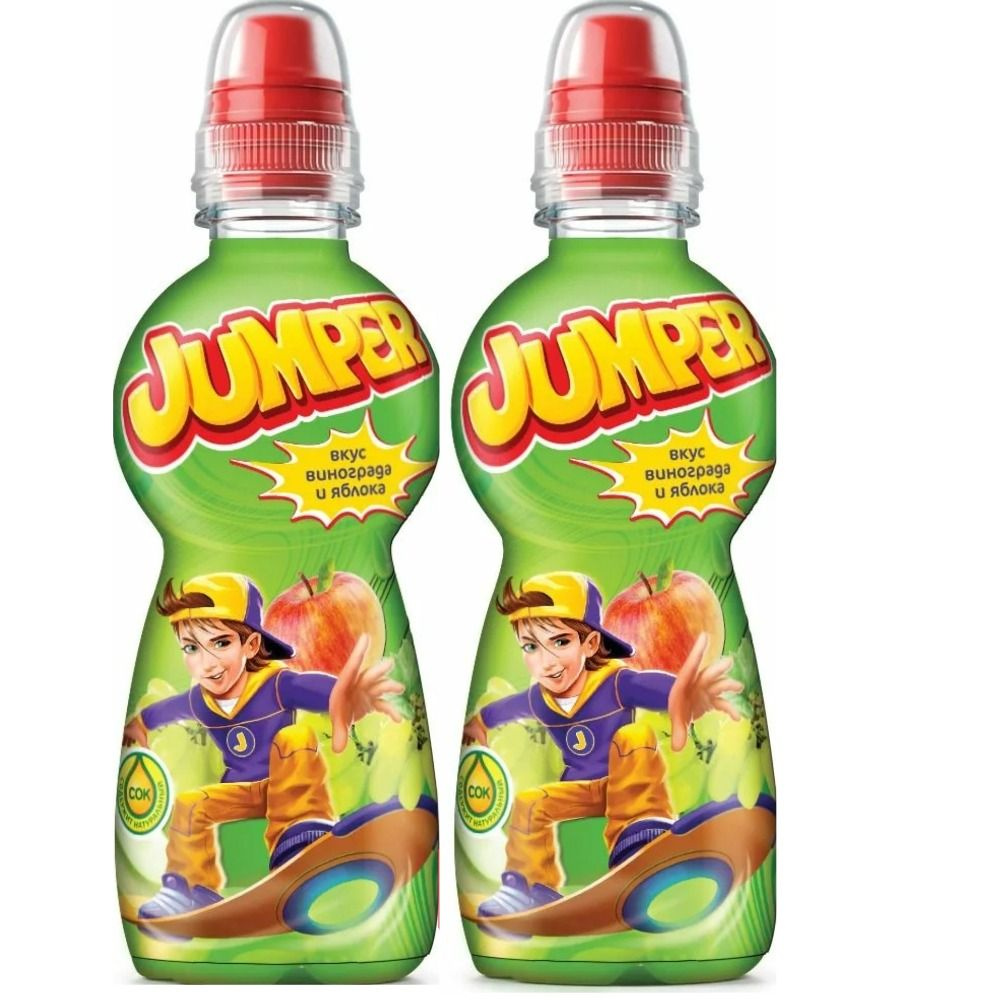 Напиток безалкогольный "Jumper" со вкусом Винограда и Яблока 0,33л*2шт  #1