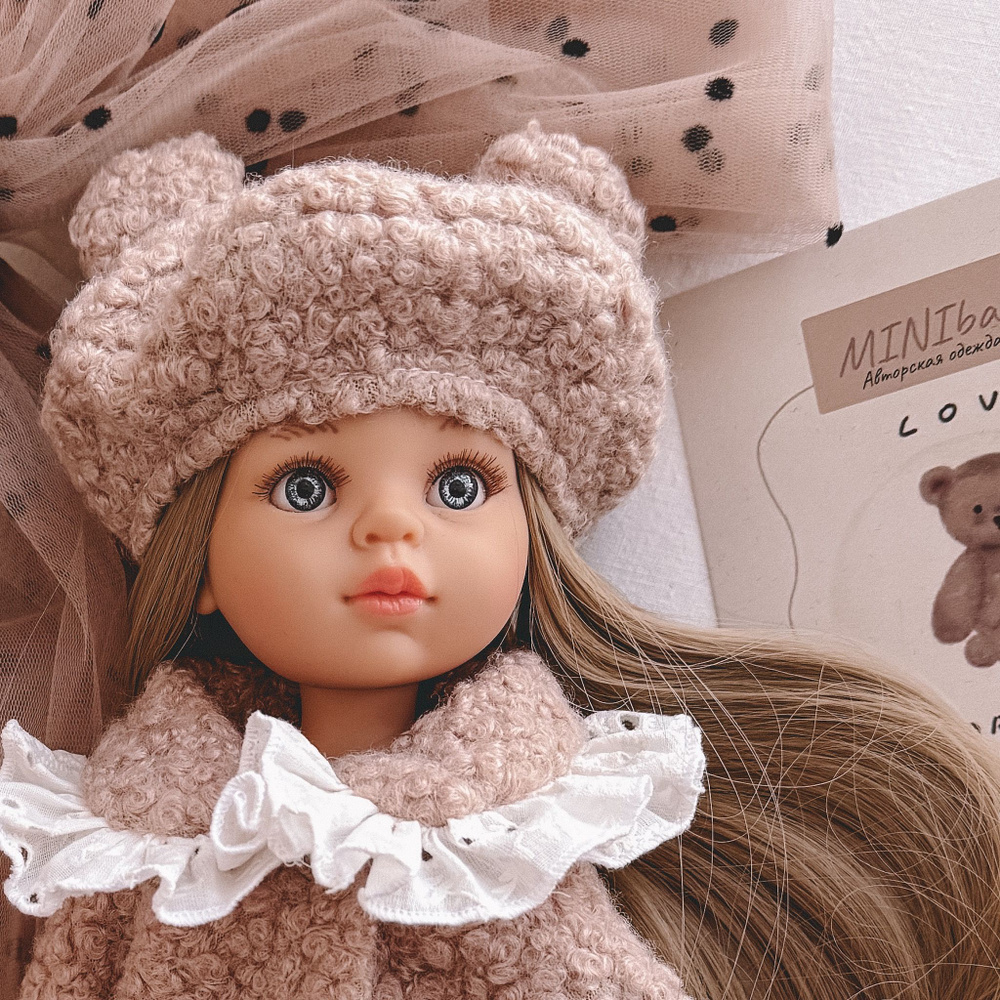 Берет с ушками мишки, одежда для куклы паола рейна 32 см (Paola Reina)  #1