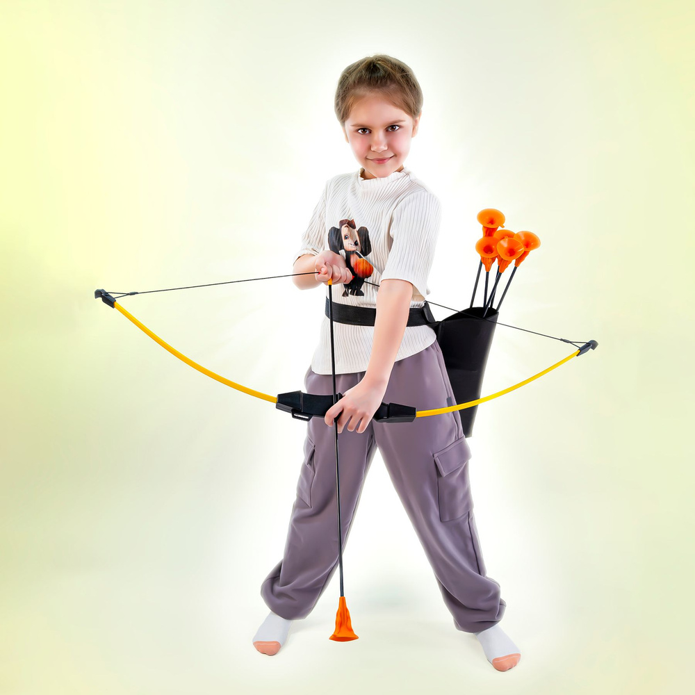 Резерв Детский лук для стрельбы со стрелами и колчаном, Желтый  #1