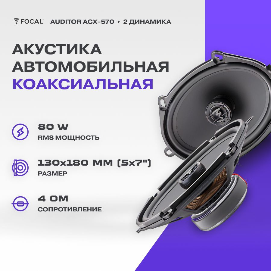 Акустика коаксиальная Focal Auditor ACX-570 / Колонки автомобильные/ Динамики автомобильные  #1