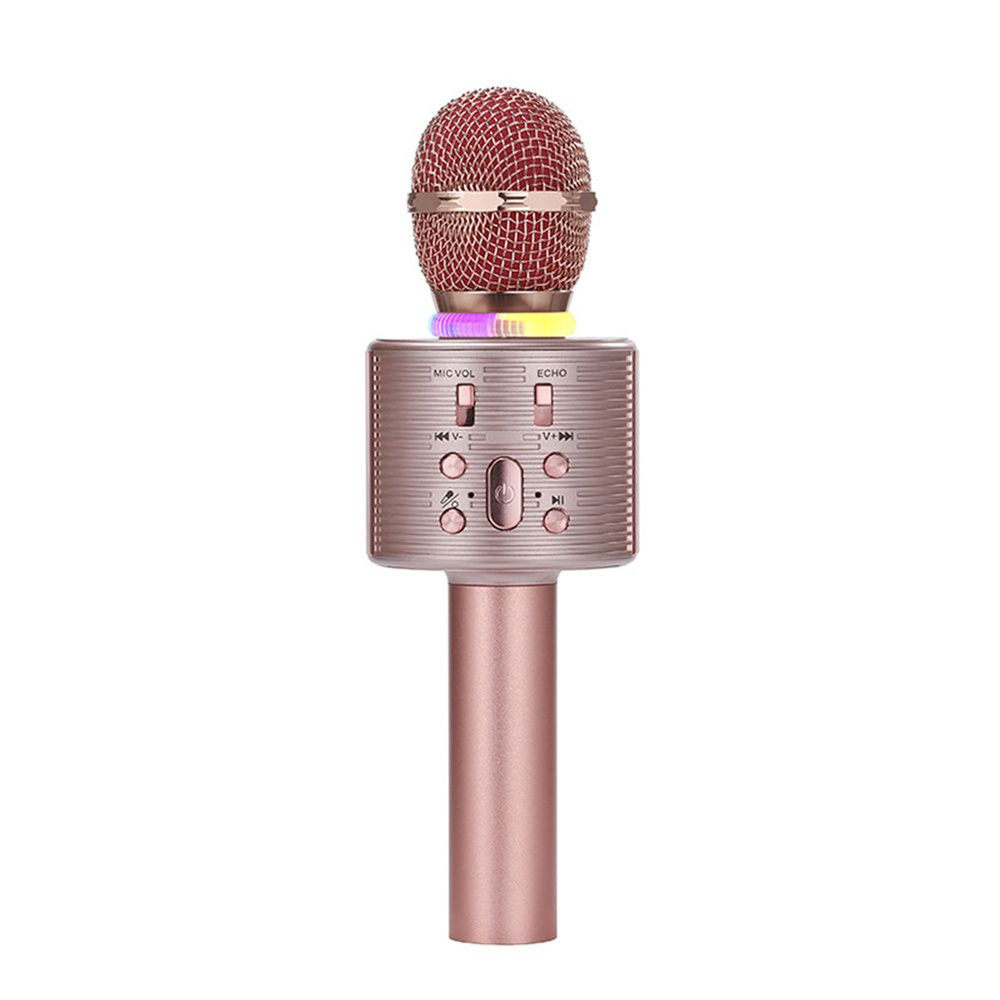Беспроводной караоке микрофон V6 розовый #1