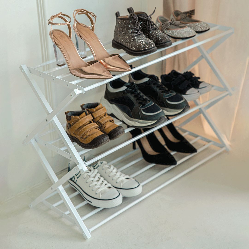 Этажерка обувница для обуви Bilmann в прихожую, металлическая, узкая, открытая, лофт, 78х28х51 см, 3 #1