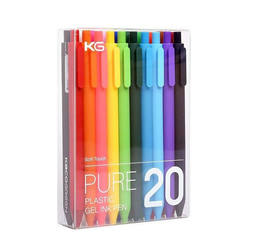 Набор гелевых ручек Xiaomi KACO Pure Plastic Gel Ink Pen 20 шт. (цветные), шт  #1