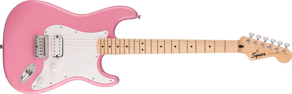 Squier by Fender Электрогитара Sonic Stratocaster HT H, Maple Fingerboard, White Pickguard, Flash Pink #1