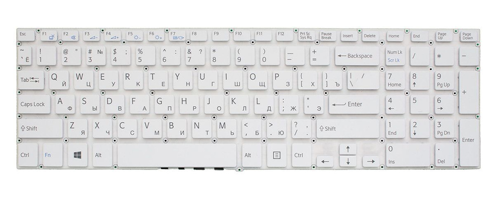 Клавиатура для ноутбука Sony 9Z.NAEBQ.00R белая #1