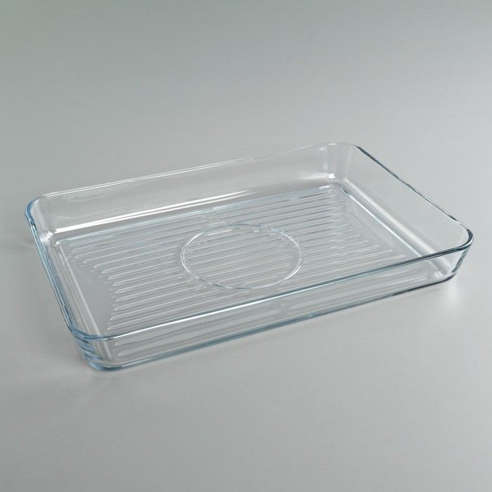 Форма для запекания прямоугольная Grill Borcam, 3,8 л, стекло, цвет прозрачный  #1