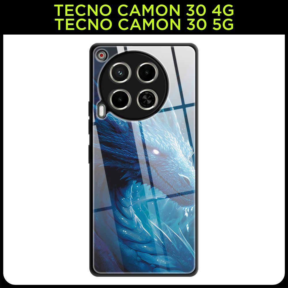 Стеклянный чехол на Tecno Camon 30 4G/Tecno Camon 30 5G / Текно Камон 30 4G/Текно Камон 30 5G с принтом #1