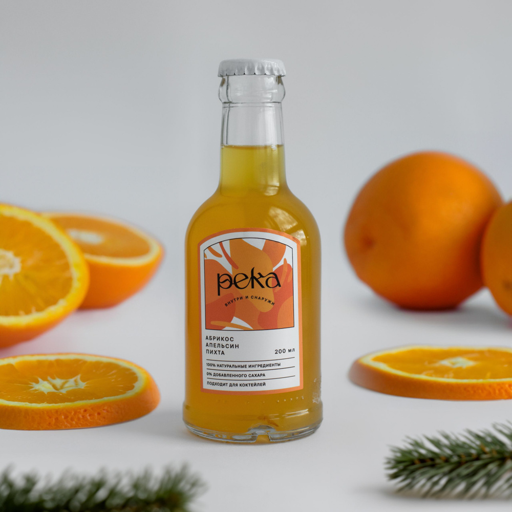 Натуральный лимонад Река - Абрикос, апельсин, пихта, 5шт.  #1