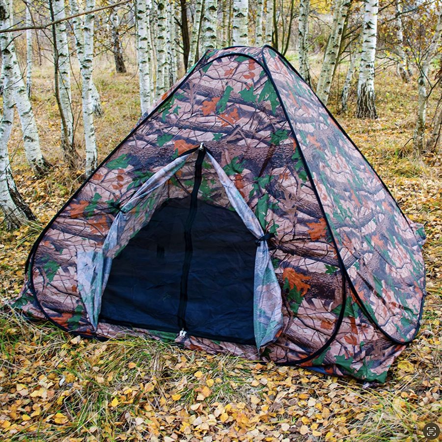 Туристическая платка Lanyu 1623 3х-местная / Палатка автоматическая для кемпинга, охоты, рыбалки, камуфляж #1