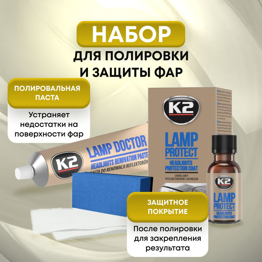 Комплект для полировка фар K2 Lamp Doctor + Lamp Protect #1