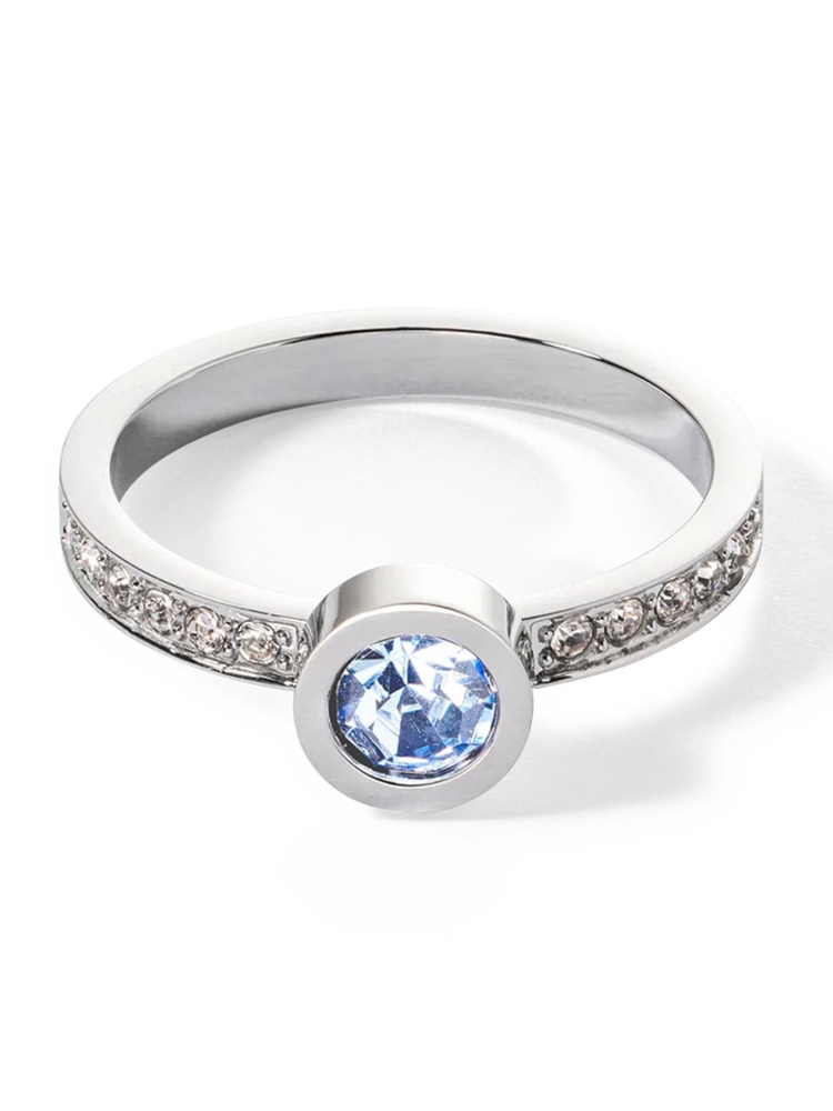 Кольцо Sparkling Dots Light Blue-Silver 18.5 мм Coeur de Lion с кристаллами Swarovski, ювелирная бижутерия #1