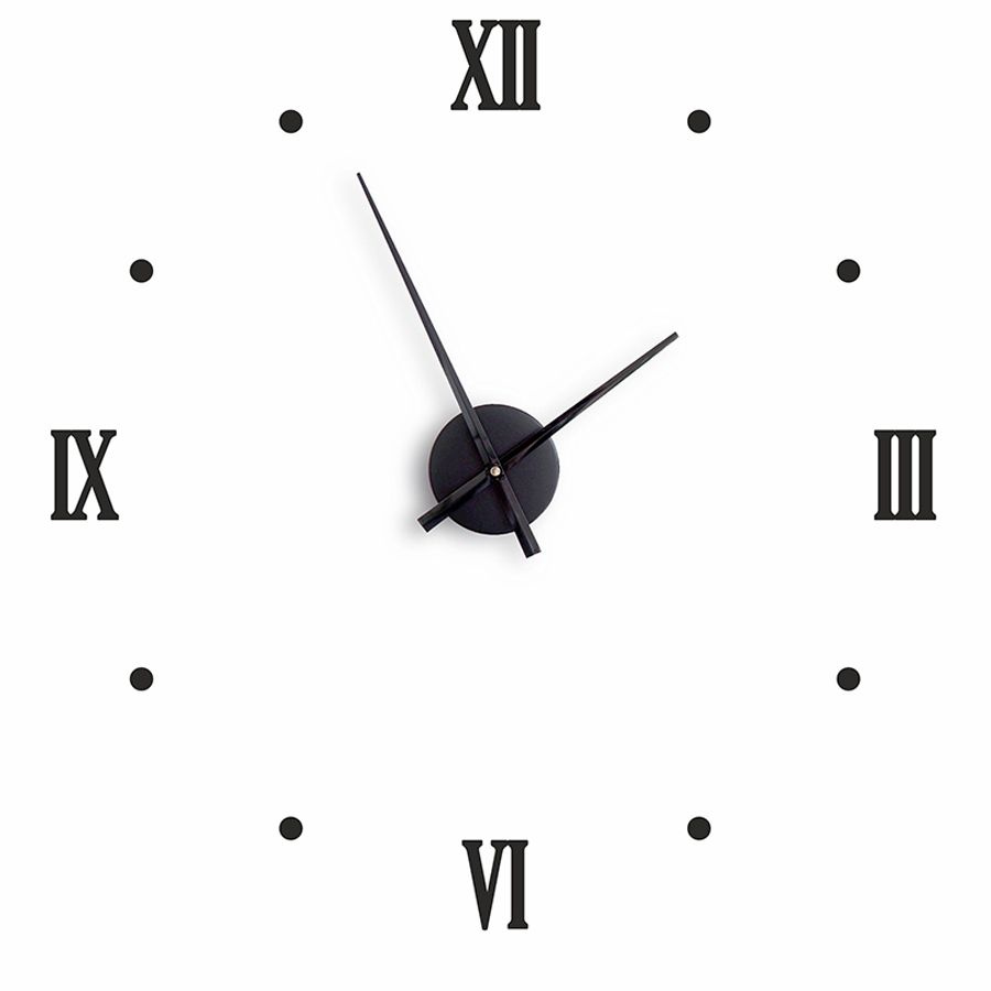 Настенные часы 3D "Римские и точки" большие 3д наклейки #1