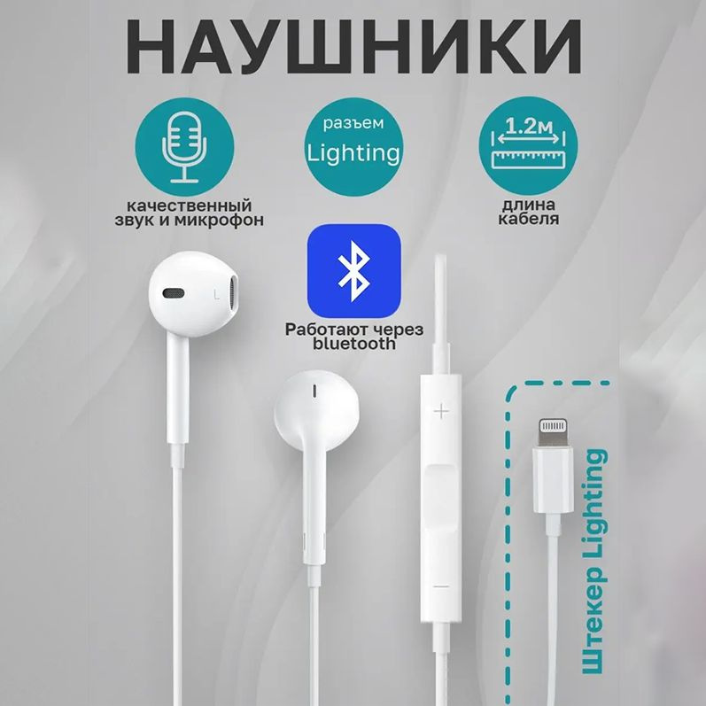 Наушники проводные с микрофоном, Bluetooth, USB Type-C, белый #1