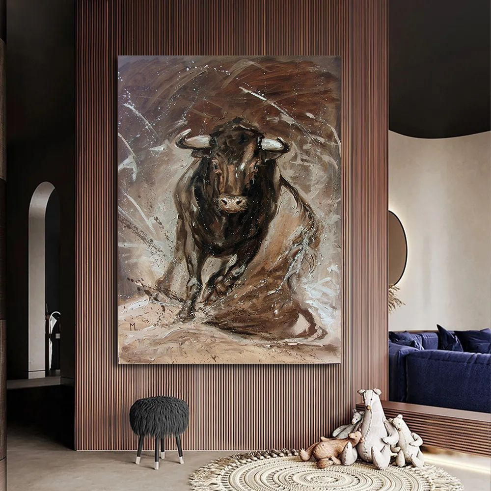 Стильная картина коррида, бык, 40х60 см. #1